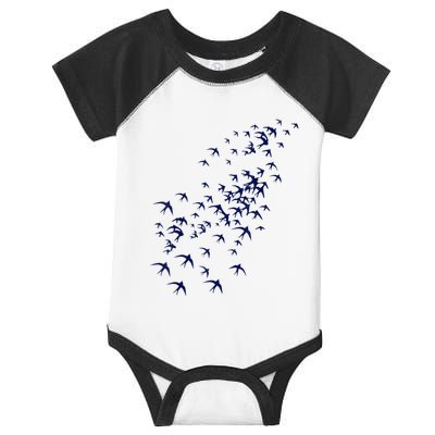 Swarm Of Swallows Flying Flock Of Birds For Nature Lovers Infant Baby Jersey Bodysuit