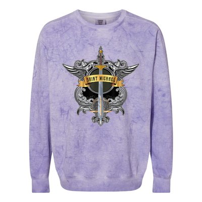 Sword Of Saint Michael The Archangel Catholic Men Colorblast Crewneck Sweatshirt