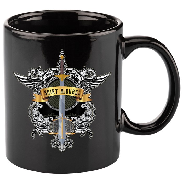 Sword Of Saint Michael The Archangel Catholic Men 11oz C Handle Ceramic Mug