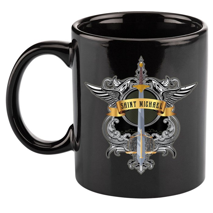 Sword Of Saint Michael The Archangel Catholic Men 11oz C Handle Ceramic Mug