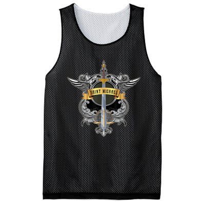 Sword Of Saint Michael The Archangel Catholic Men Mesh Reversible Basketball Jersey Tank