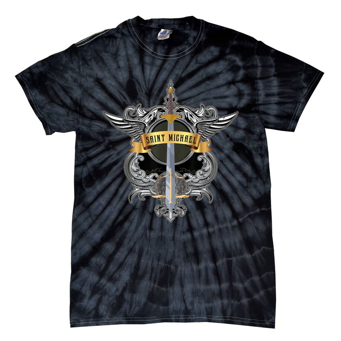 Sword Of Saint Michael The Archangel Catholic Men Tie-Dye T-Shirt