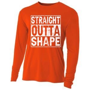 Straight Outta Shape Workout Quote Joke Motivational Cute Gift Cooling Performance Long Sleeve Crew