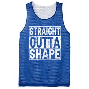 Straight Outta Shape Workout Quote Joke Motivational Cute Gift Mesh Reversible Basketball Jersey Tank