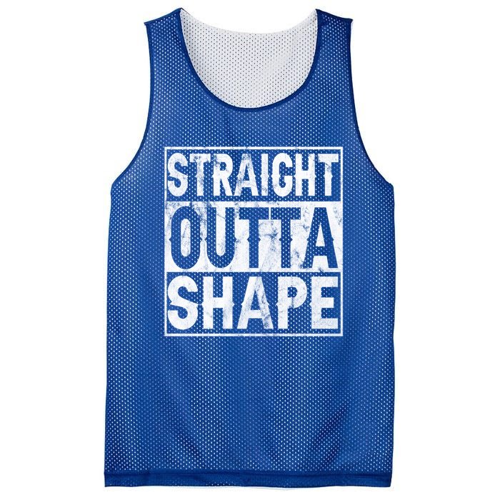 Straight Outta Shape Workout Quote Joke Motivational Cute Gift Mesh Reversible Basketball Jersey Tank