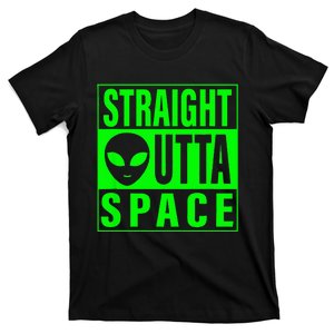 Straight Outta Space Funny Ufo Alien Costume Men Women Kids T-Shirt