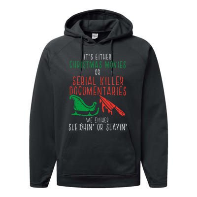 Sleighin Or Slayin Christmas Movie Funny Xmas Performance Fleece Hoodie