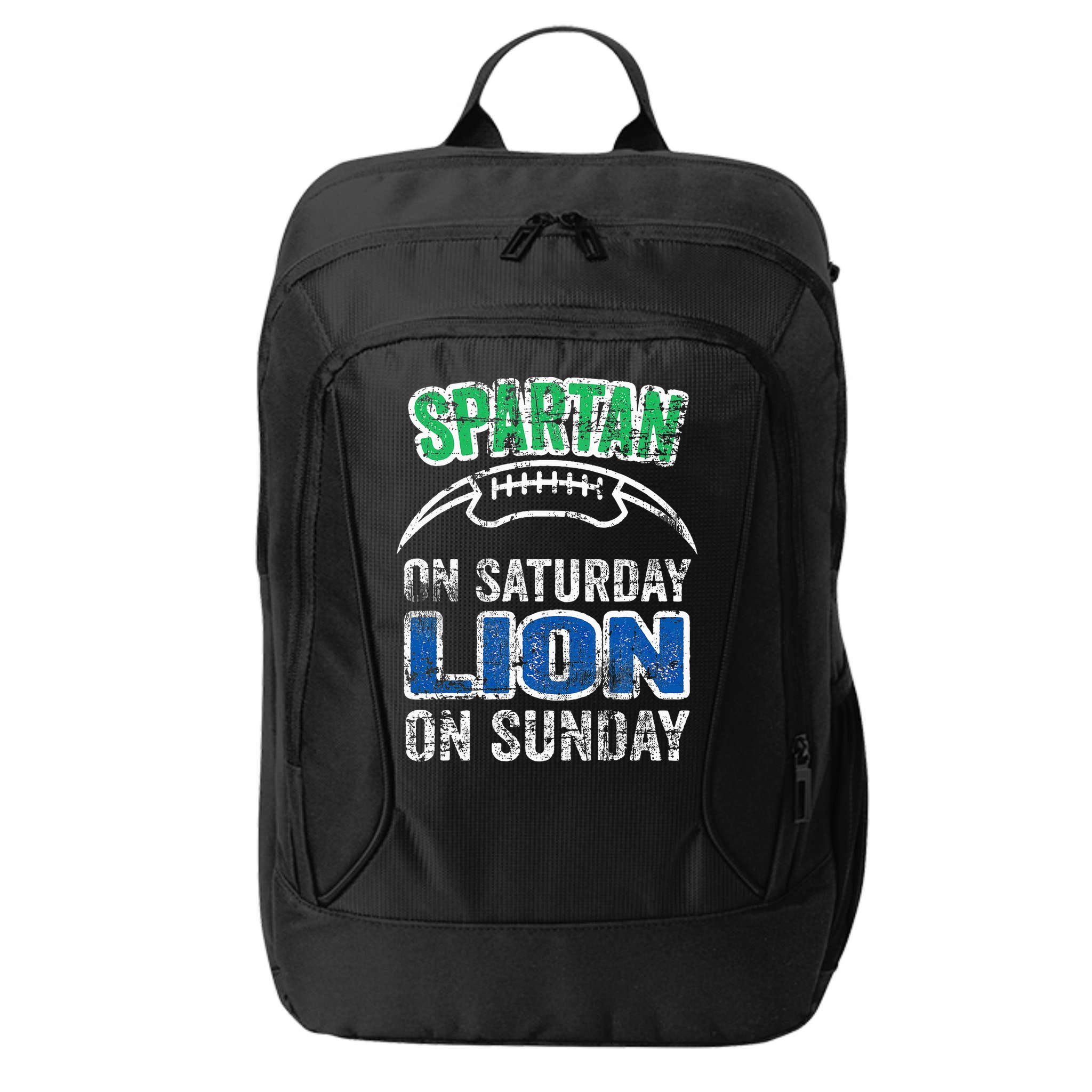 Spartan On Saturday Lion On Sunday Funny Detroit City Backpack