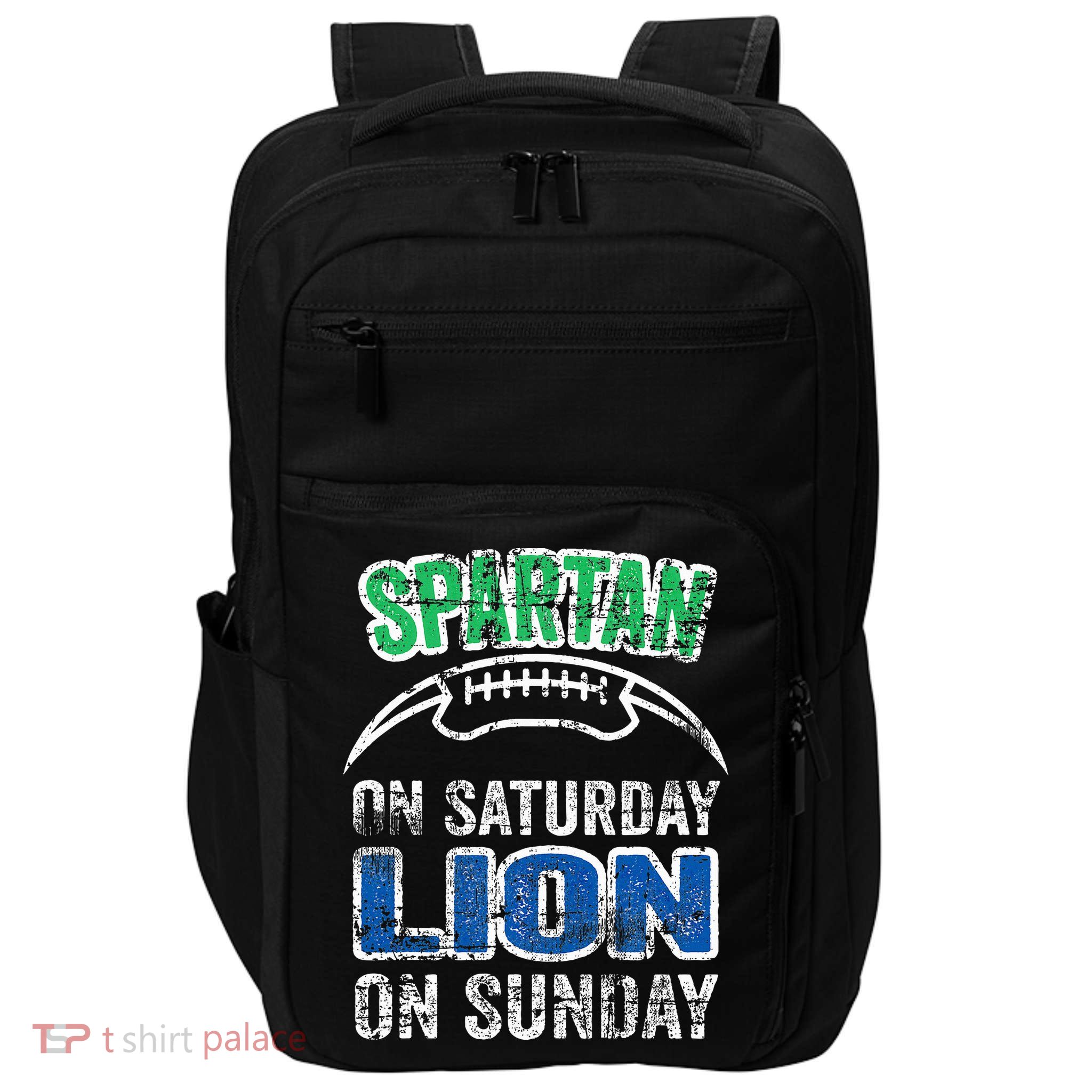 Spartan On Saturday Lion On Sunday Funny Detroit Impact Tech Backpack