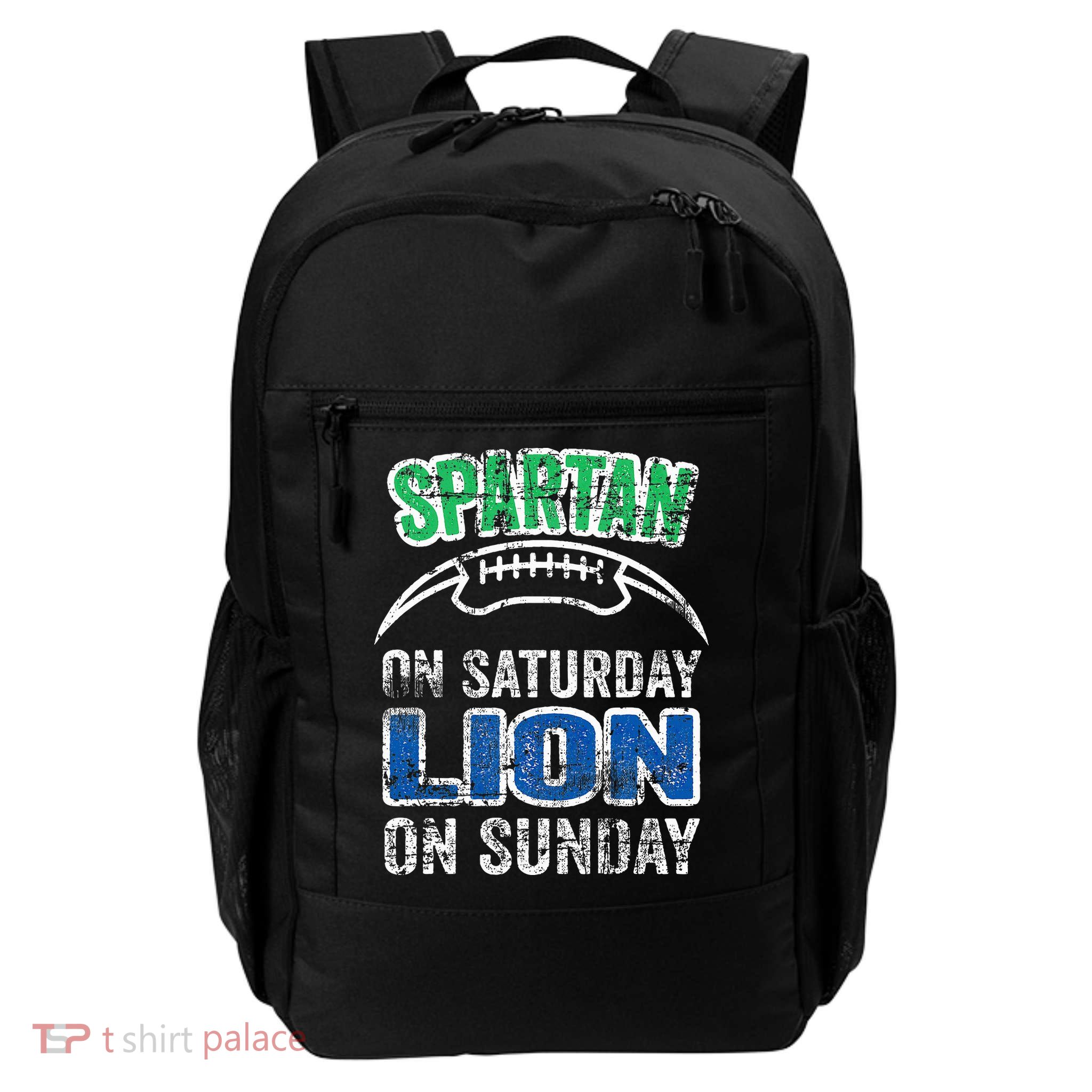 Spartan On Saturday Lion On Sunday Funny Detroit Backpack