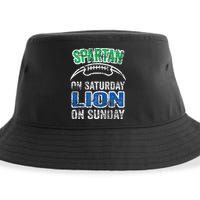 Spartan On Saturday Lion On Sunday Funny Detroit Sustainable Bucket Hat