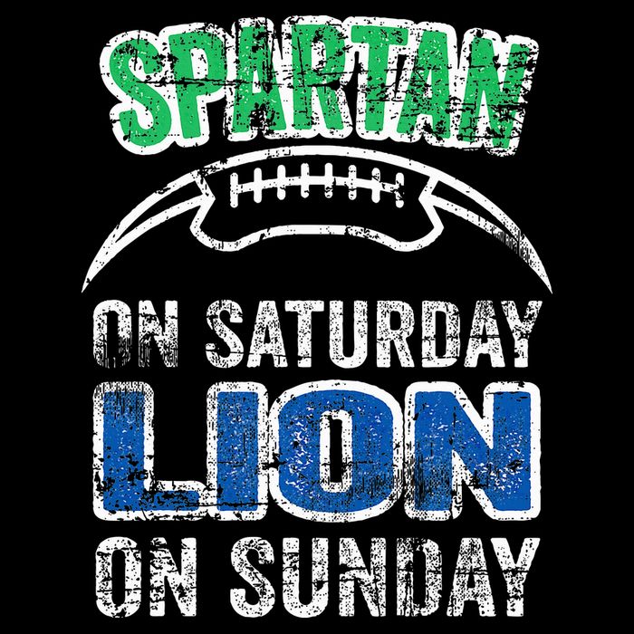 Spartan On Saturday Lion On Sunday Funny Detroit Sustainable Bucket Hat