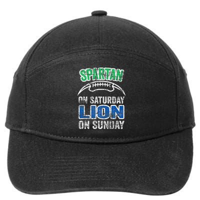 Spartan On Saturday Lion On Sunday Funny Detroit 7-Panel Snapback Hat
