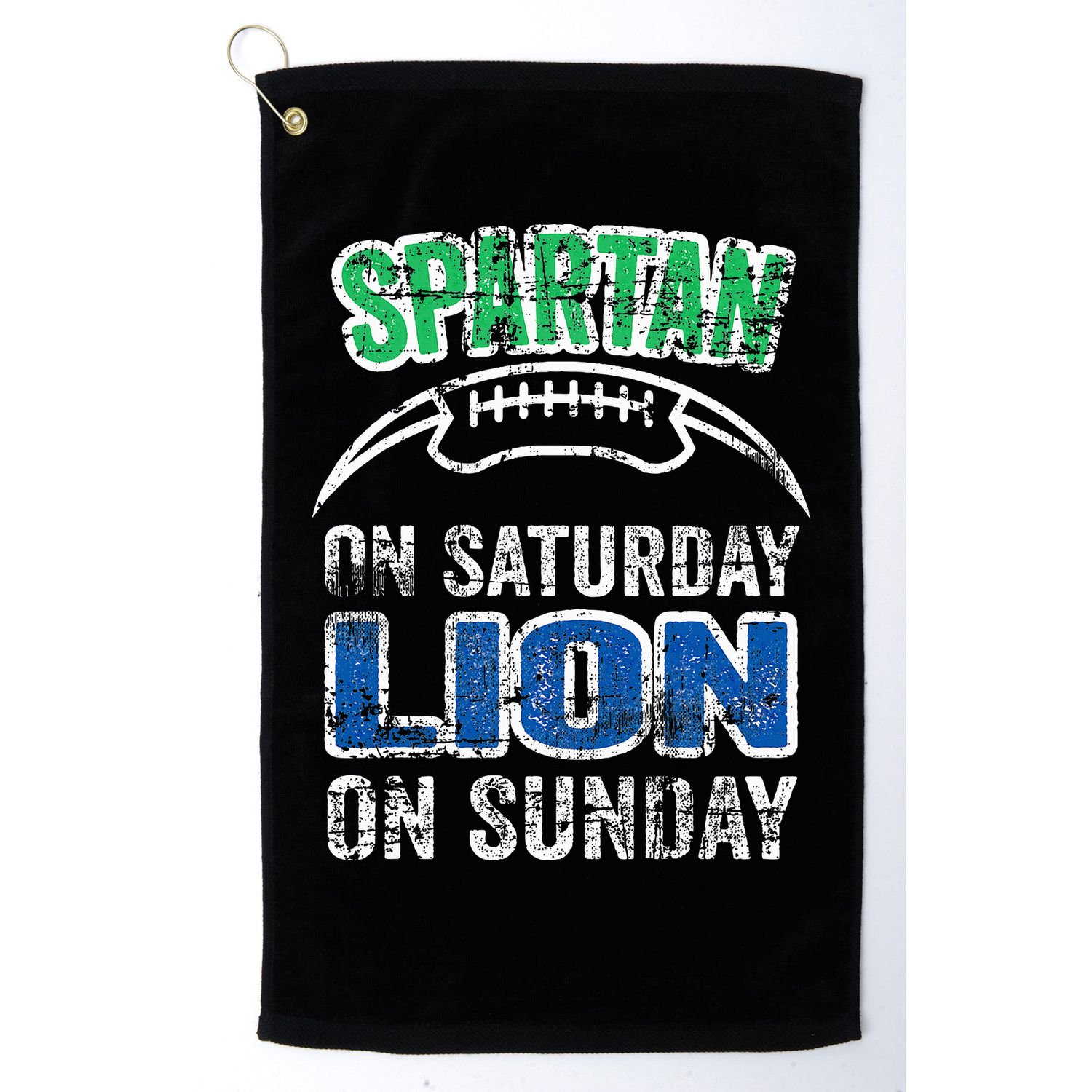 Spartan On Saturday Lion On Sunday Funny Detroit Golf Towel