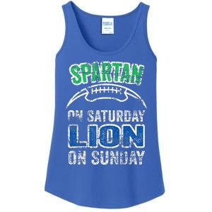 Spartan On Saturday Lion On Sunday Funny Detroit Ladies Essential Tank