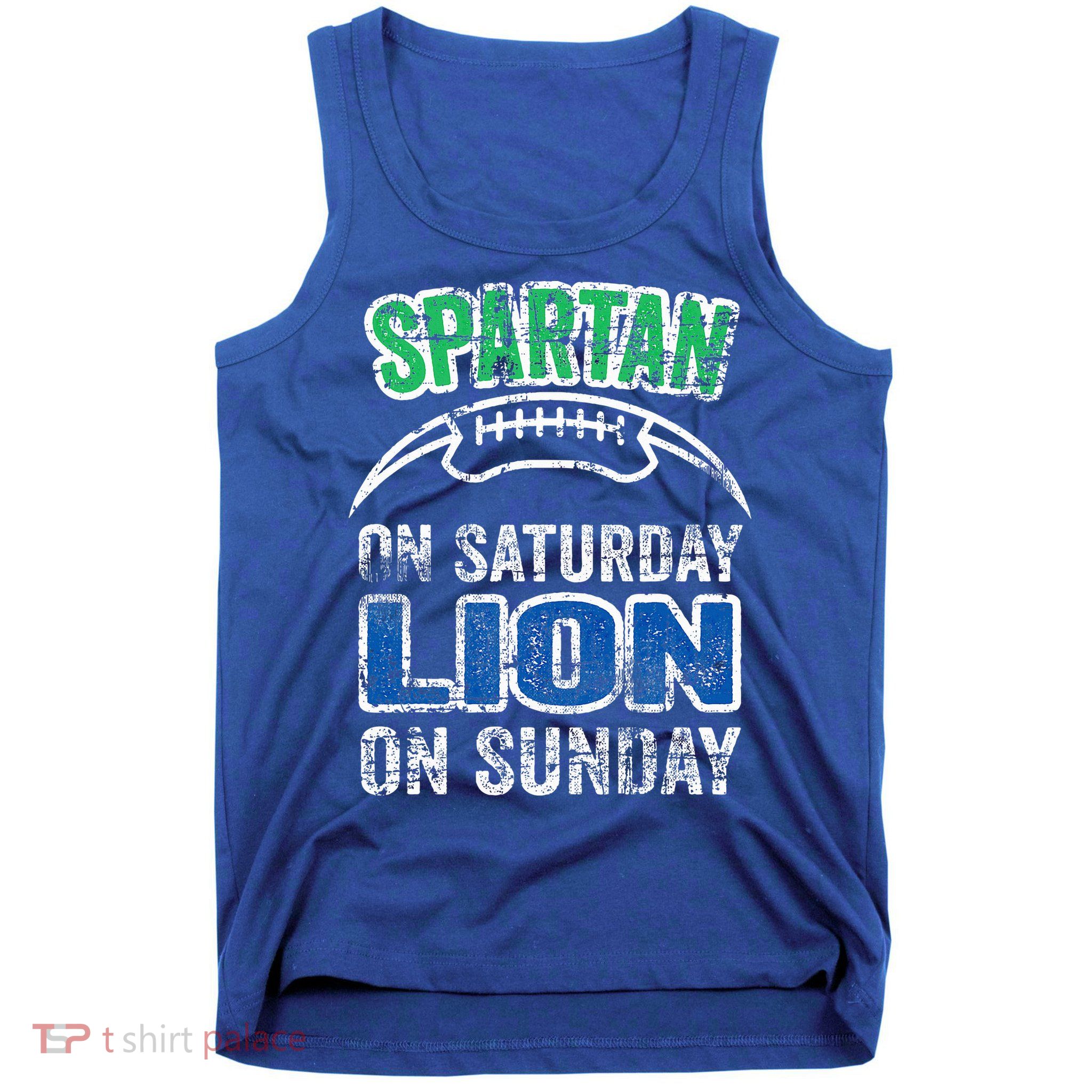 Spartan On Saturday Lion On Sunday Funny Detroit Tank Top