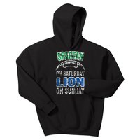 Spartan On Saturday Lion On Sunday Funny Detroit Kids Hoodie