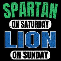 Spartan On Saturday Lion On Sunday Funny Detroit Vintage Cooling Performance Crew T-Shirt