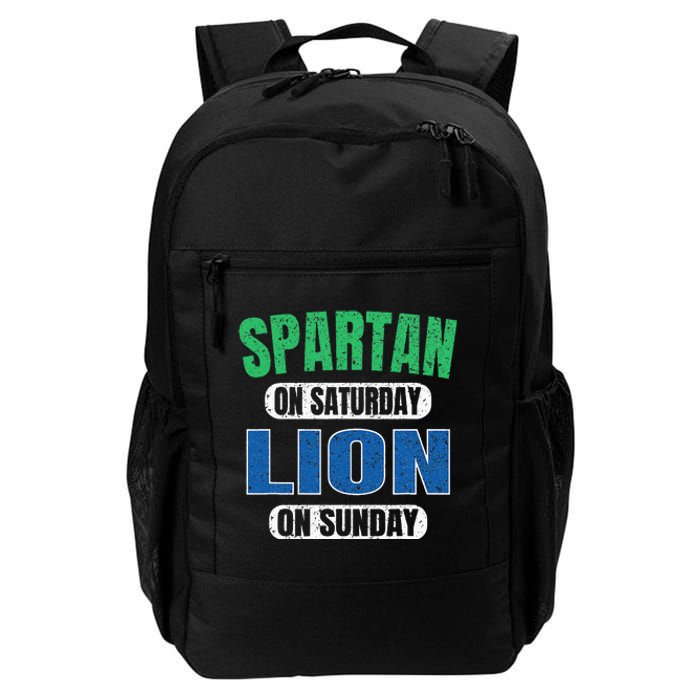 Spartan On Saturday Lion On Sunday Funny Detroit Vintage Daily Commute Backpack