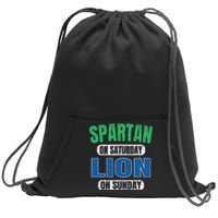 Spartan On Saturday Lion On Sunday Funny Detroit Vintage Sweatshirt Cinch Pack Bag