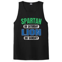 Spartan On Saturday Lion On Sunday Funny Detroit Vintage PosiCharge Competitor Tank