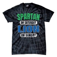 Spartan On Saturday Lion On Sunday Funny Detroit Vintage Tie-Dye T-Shirt