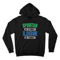 Spartan On Saturday Lion On Sunday Funny Detroit Vintage Tall Hoodie