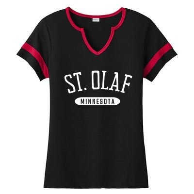 St. Olaf Shirt Classic Style St. Olaf Minnesota MN Ladies Halftime Notch Neck Tee