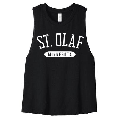 St. Olaf Shirt Classic Style St. Olaf Minnesota MN Women's Racerback Cropped Tank