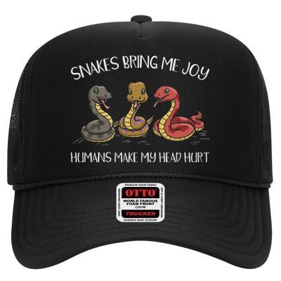 Snake Owner Snake Collector Snake Whisperer Serpent High Crown Mesh Back Trucker Hat