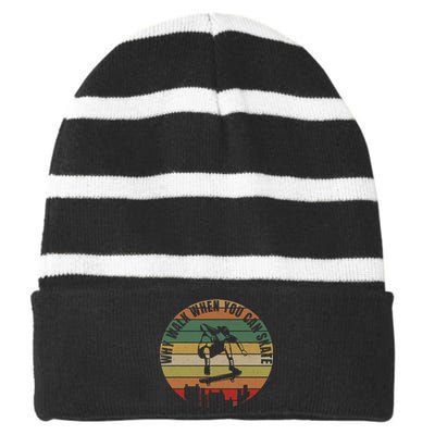 Skateboarder Outfit Skateboard Clothes Skater Skate Stuff Striped Beanie with Solid Band