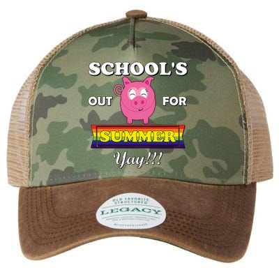 School's Out Summer Cute Gift Last Day School Cute Pig Piggie Piggy Gift Legacy Tie Dye Trucker Hat