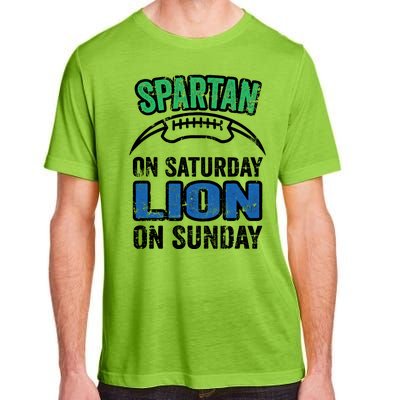 Spartan On Saturday Lion On Sunday Detroit Won Adult ChromaSoft Performance T-Shirt