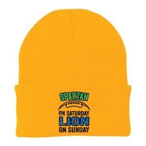 Spartan On Saturday Lion On Sunday Detroit Won Knit Cap Winter Beanie