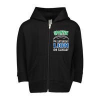 Spartan On Saturday Lion On Sunday Detroit Won Toddler Zip Fleece Hoodie