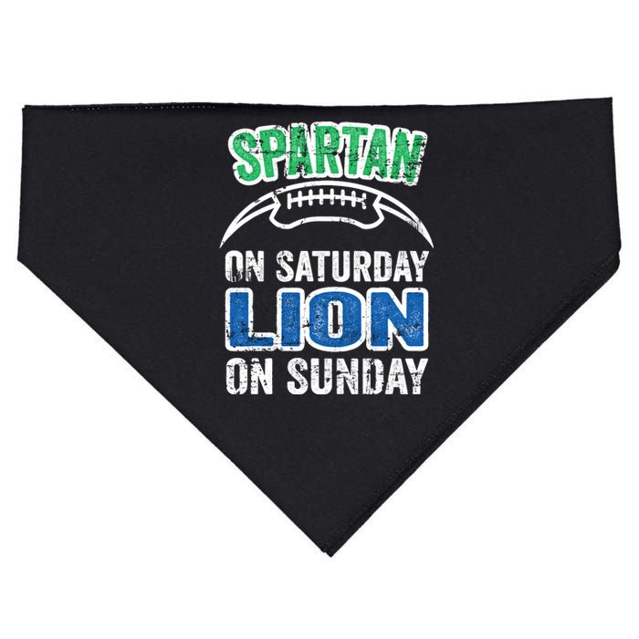 Spartan On Saturday Lion On Sunday Detroit Won USA-Made Doggie Bandana