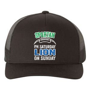 Spartan On Saturday Lion On Sunday Detroit Won Yupoong Adult 5-Panel Trucker Hat