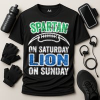 Spartan On Saturday Lion On Sunday Detroit Won Cooling Performance Crew T-Shirt