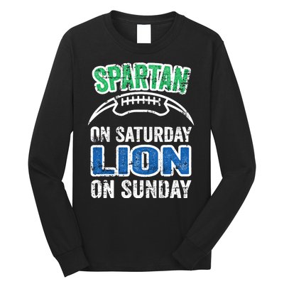 Spartan On Saturday Lion On Sunday Detroit Won Long Sleeve Shirt