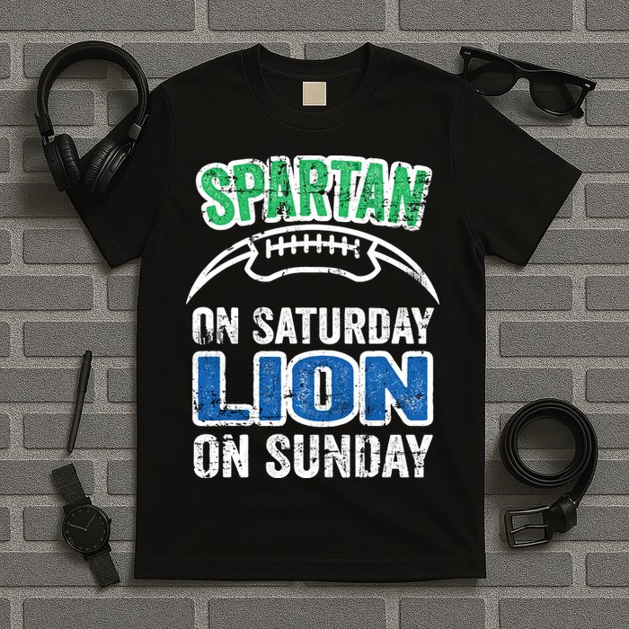 Spartan On Saturday Lion On Sunday Detroit Won T-Shirt