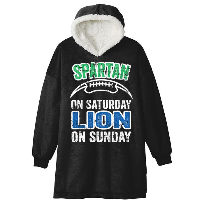 Spartan On Saturday Lion On Sunday Detroit Won Hooded Wearable Blanket