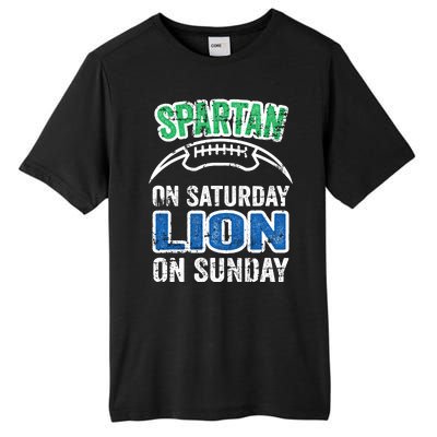 Spartan On Saturday Lion On Sunday Detroit Won Tall Fusion ChromaSoft Performance T-Shirt