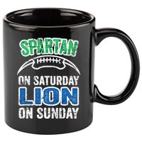 Spartan On Saturday Lion On Sunday Detroit Won 11oz C Handle Ceramic Mug