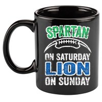 Spartan On Saturday Lion On Sunday Detroit Won 11oz C Handle Ceramic Mug