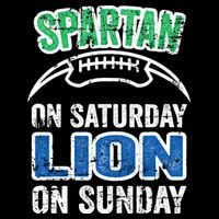 Spartan On Saturday Lion On Sunday Detroit Won Drawstring Bag