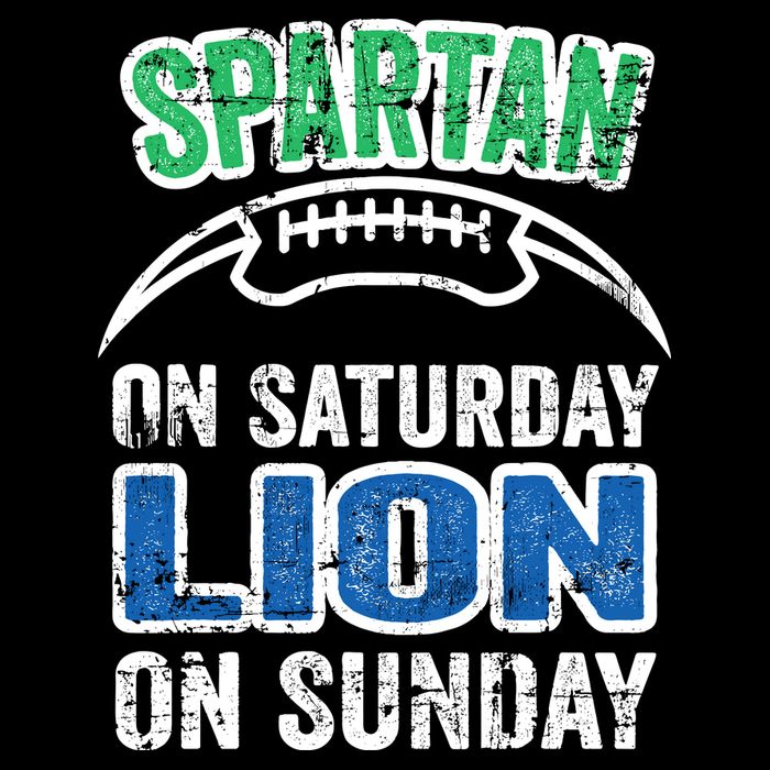 Spartan On Saturday Lion On Sunday Detroit Won Drawstring Bag
