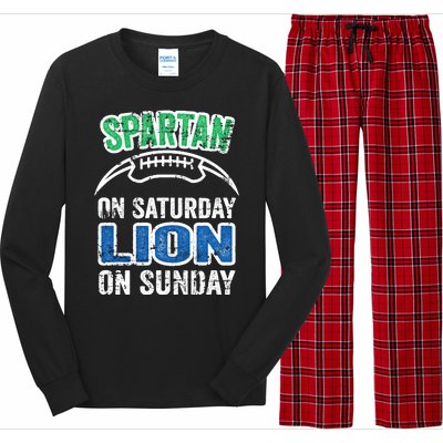 Spartan On Saturday Lion On Sunday Detroit Won Long Sleeve Pajama Set