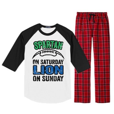 Spartan On Saturday Lion On Sunday Detroit Won Raglan Sleeve Pajama Set