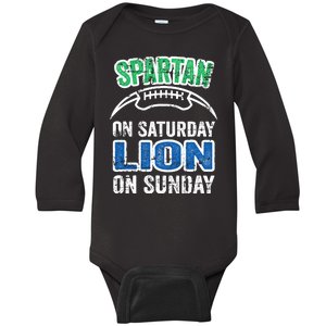 Spartan On Saturday Lion On Sunday Detroit Won Baby Long Sleeve Bodysuit