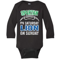 Spartan On Saturday Lion On Sunday Detroit Won Baby Long Sleeve Bodysuit